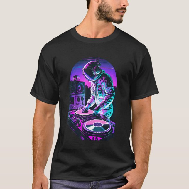 Astronaut DJ DJing in Space EDM cool Graphic Vapor T-Shirt (Vorderseite)
