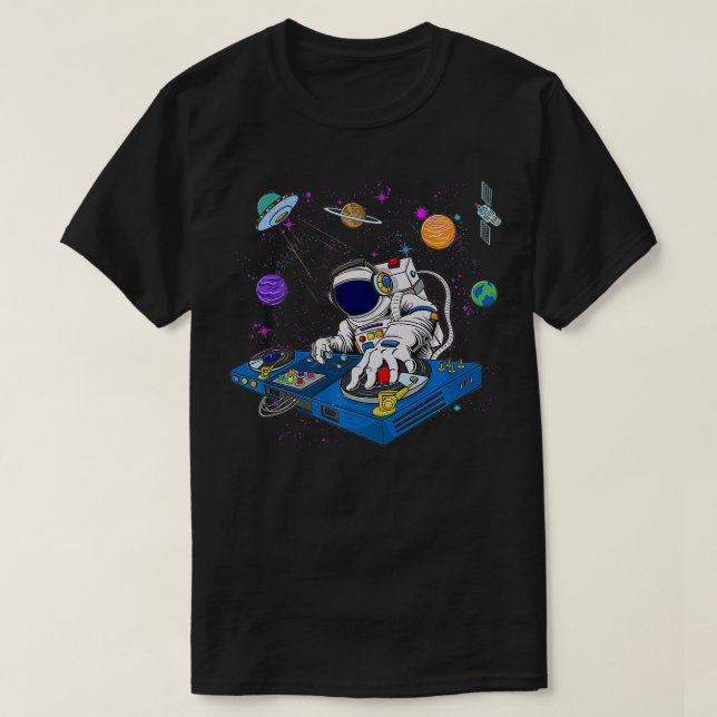 Astronaut DJ Psychedelic Music Techno EDM Festival T-Shirt (Design vorne)