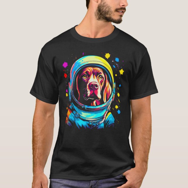 Astronaut Dog German Shorthaired Pointer T-Shirt (Vorderseite)