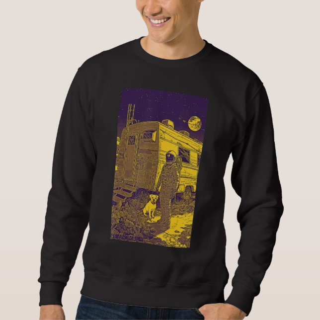 Astronaut Dog Space  No Place Like Home  Cool Grap Sweatshirt (Vorderseite)