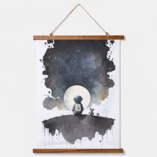 Astronaut Dreaming Wandteppich Mit Holzrahmen