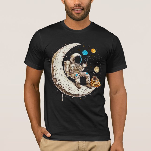 Astronaut Drink Coffee T - Shirt (Vorderseite)