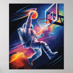 Astronaut Dunking Poster