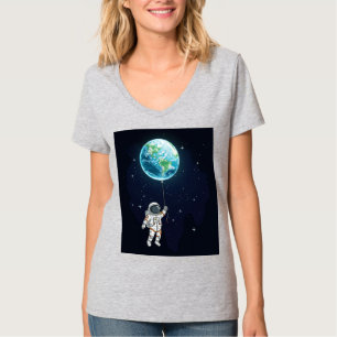 Astronaut Earth Balloon Grafischer T - Shirt