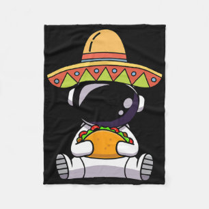 Astronaut Eating Tacos Funny Cinco De Mayo Space M Fleecedecke