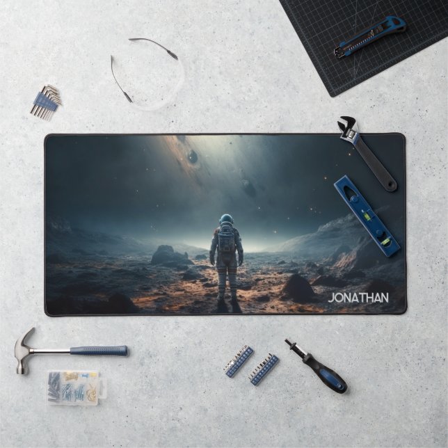 Astronaut entdecken Planets Space Travel Galaxy Schreibtischunterlage (Arbeitsplatz)