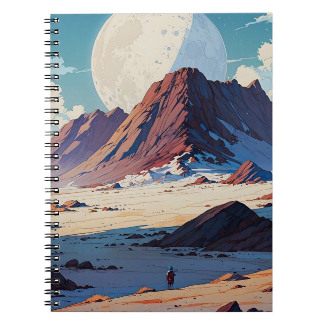 Astronaut erforscht ein riesiges Desert-Notebook a Notizblock (Vorderseite)