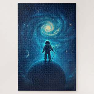 Astronaut erkundet eine kosmische Landschaft Puzzle