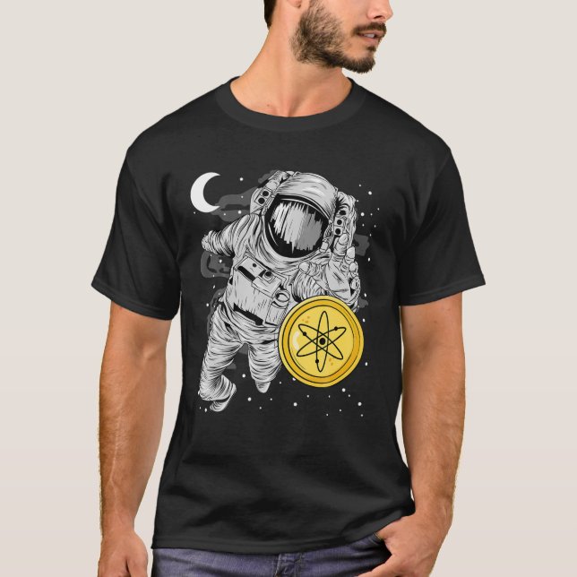 Astronaut erreicht Kosmos ATOM Münze zum Mond Cr T-Shirt (Vorderseite)