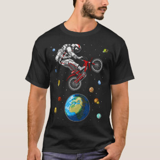 Astronaut Fahrrad springen T-Shirt