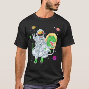 Astronaut fährt Dinosaurier T-Shirt