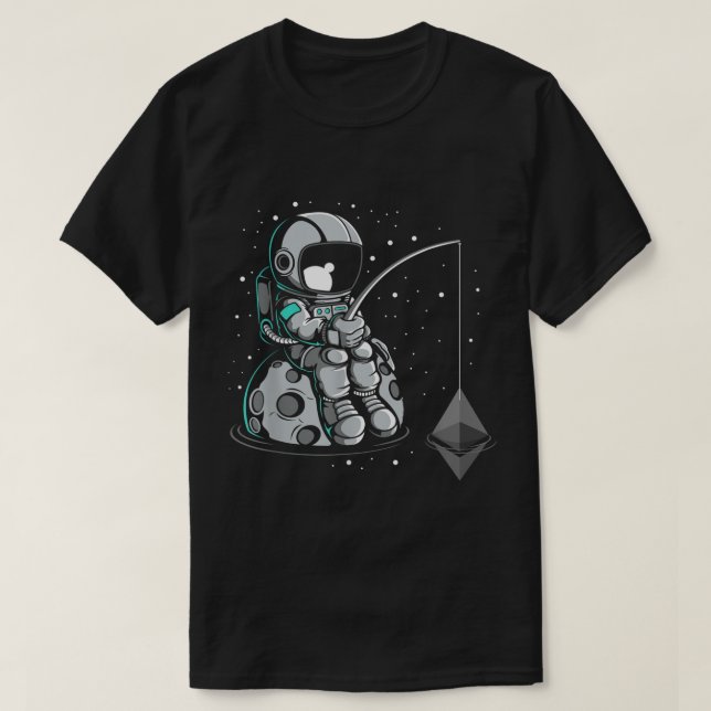 Astronaut Fishing for Ethereum Design T-Shirt (Design vorne)