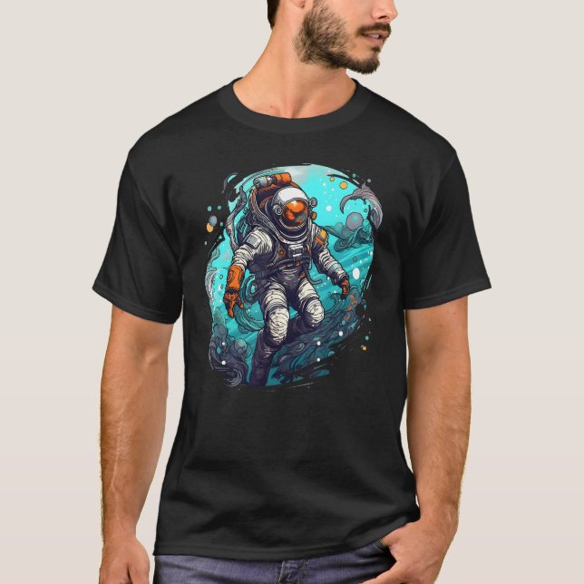 Astronaut Floating in the Water  Cool Astronaut Gr T-Shirt (Vorderseite)
