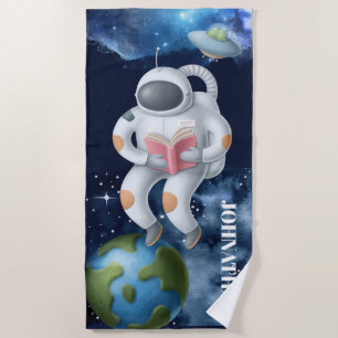 Astronaut Floating Space Cartoon Kinder Galaxie St Strandtuch