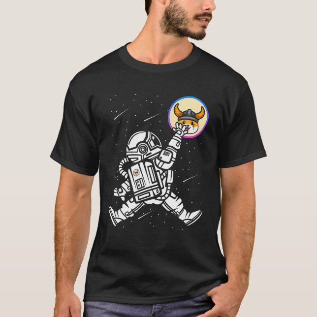 Astronaut Floki Inu Coin Crypto Token Cryptocurren T-Shirt (Vorderseite)