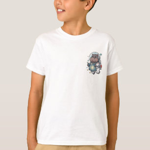 Astronaut Flusspferd liest Sternenkarte Kinder T-Shirt