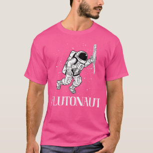 Astronaut Flutist Flute Player Music Instrument Fl T-Shirt