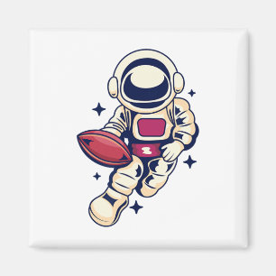 Astronaut Football Space Sport Spaß Cooler Fall Magnet
