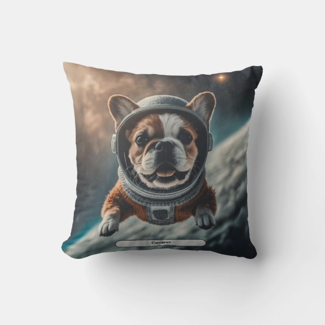 Astronaut French Bulldog Space Nursery  Kissen (Vorderseite)