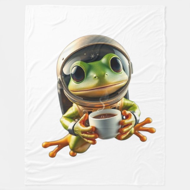 Astronaut Frog Fleecedecke (Vorderseite)