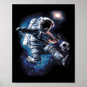 Astronaut Fußball Ll Sportliebhaber Weltraum Wisse Poster