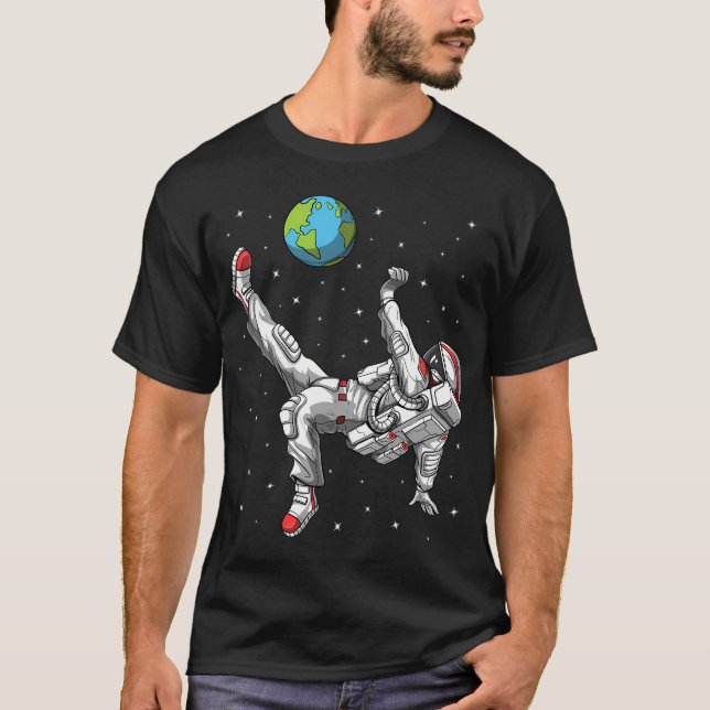 Astronaut Fußballspieler T-Shirt (Vorderseite)