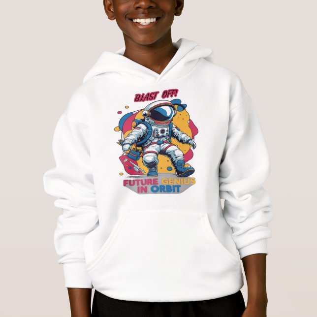 Astronaut - Future Genius In Orbit  Back To School Hoodie (Vorderseite)