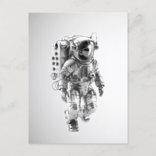 Astronaut futusristic postkarte
