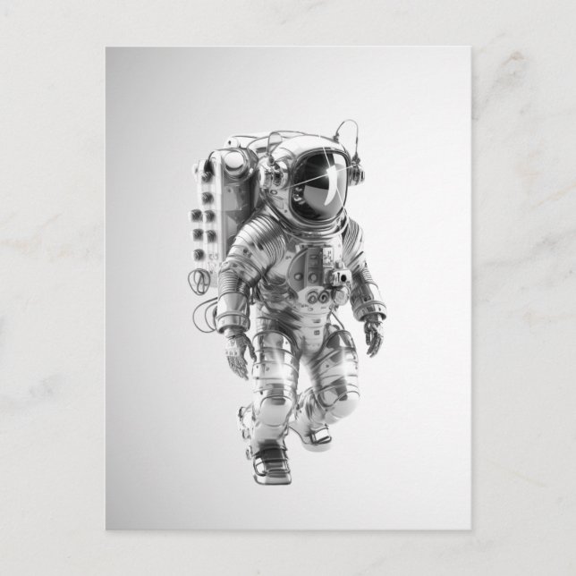 Astronaut futusristic postkarte (Vorderseite)
