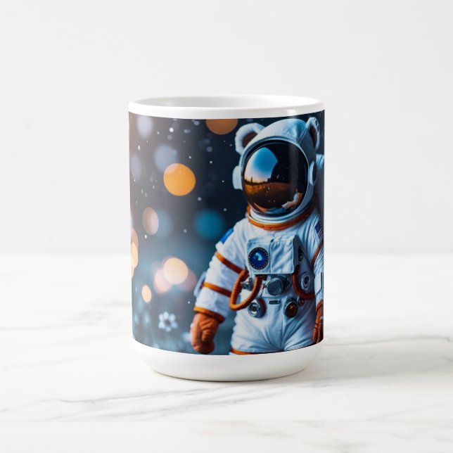 Astronaut Galaxie Bokeh Kaffeetasse (Mittel)