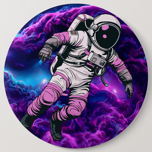 Astronaut Galaxy Lila Rose Button (Vorderseite)