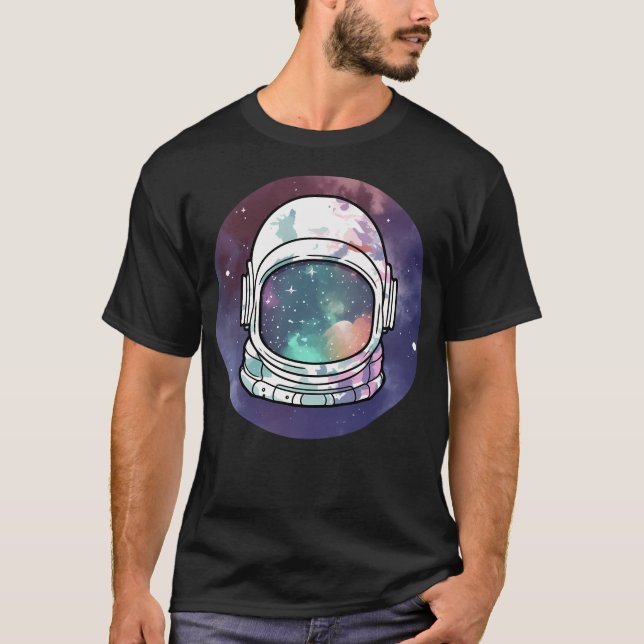 Astronaut Galaxy Muster Space Lover T-Shirt (Vorderseite)