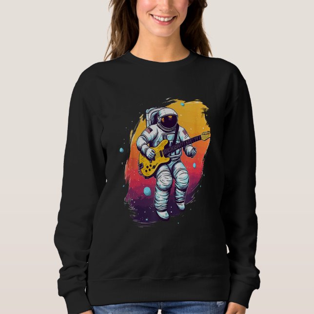 Astronaut Galaxy Space Music Guitar Sweatshirt (Vorderseite)