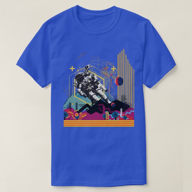 Astronaut Galay Techno Club Rave Musik T-Shirt (Design vorne)