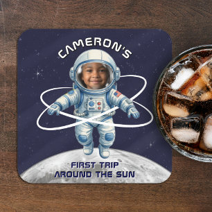 Astronaut Geburtstagsfeier 1. Umlauf um die Sonne Rechteckiger Pappuntersetzer