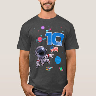 Astronaut Geburtstagskind 10. Geburtstag 10 Jahre  T-Shirt