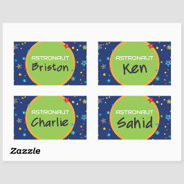 Astronaut Gefallen Box Blank Name Stickers