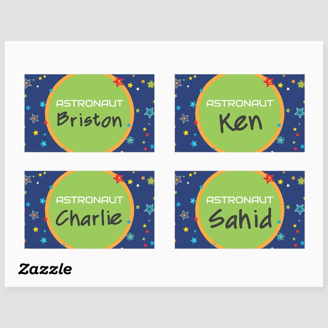 Astronaut Gefallen Box Blank Name Stickers (Write your guests name on to make the perfect gift box labels!)
