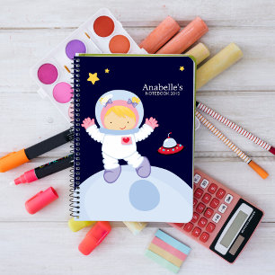 Astronaut-Girl-Kid's Personalisiert Notizblock