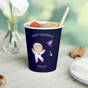 Astronaut Girl Kindergeburtstag Paper Cup Pappbecher