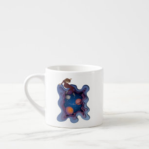 Astronaut Girl Space Gazing Espressotasse