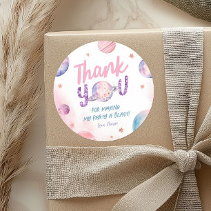 Astronaut Girl's Birthday Danke, dass Sie Stickers