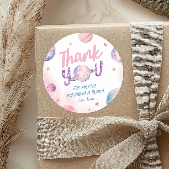 Astronaut Girl's Birthday Danke, dass Sie Stickers (Von Creator hochgeladen)