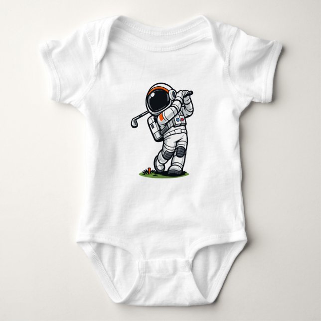 Astronaut Golf Baby Strampler (Vorderseite)