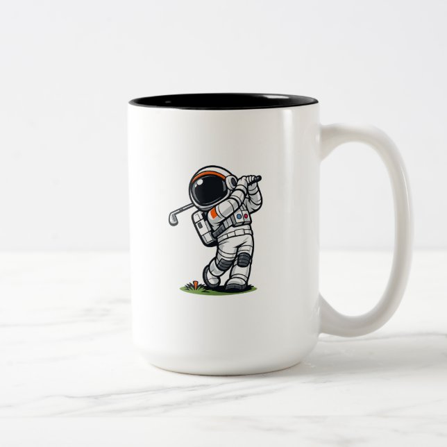 Astronaut Golf Zweifarbige Tasse (Rechts)