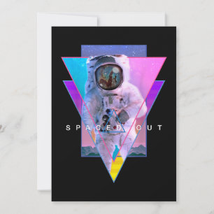 Astronaut hat den ästhetischen Vaporwave-Wellness- Save The Date
