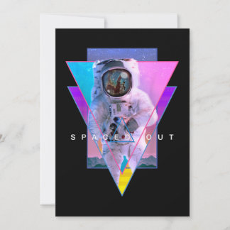 Astronaut hat den ästhetischen Vaporwave-Wellness- Save The Date