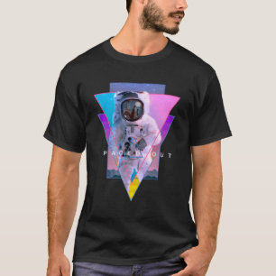 Astronaut hat den ästhetischen Vaporwave-Wellness- T-Shirt