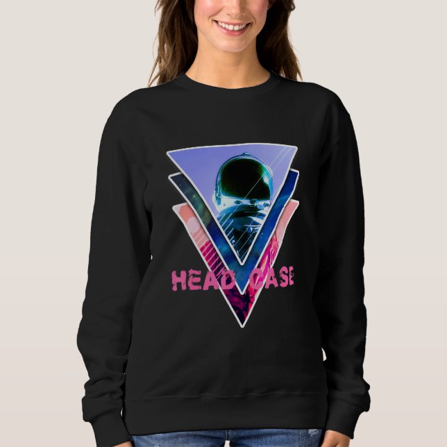 Astronaut Headcase Ästhetik Vaporwave Space Art Sweatshirt (Vorderseite)