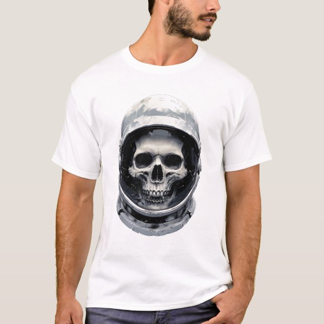 Astronaut Helm Umhüllender Schädel T-Shirt (Vorderseite)